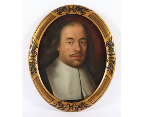 ENGLAND 18.JH., "Bildnis eines Mannes mit weißem Kragen", Öl/Lwd., 44 x 36, R. 