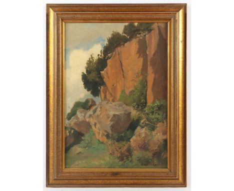 KANOLDT, Edmund Friedrich (1845-1904), "Felsenstudie", Öl/Lwd., 50 x 37, unten rechts signiert, R. 