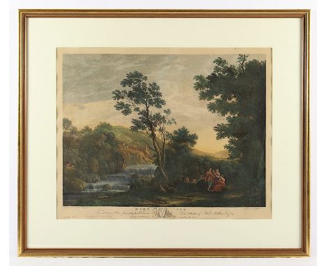 JAMES PEAKE NACH CLAUDE LORRAIN, "Morning", Vol 11, no.26, kolorierter Stich, 43 x 57, von 1769, R. 