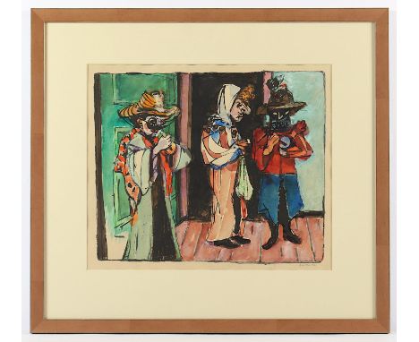 GRIMM, Willem, "Rummelpott", Aquarell über Lithografie, 35 x 41, unten rechts signiert, R. 