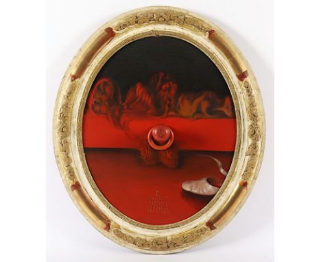 KANDL, Lukas, "Veux tu jouer aux des avec moi", Collage, bemalt, 1972, Dm 45, verso bez., unten monogrammiert und datiert, R.