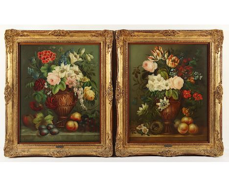 STEELE, Edwin (tätig 1850-1912), "Paar Stilleben", Öl/Lwd., 60 x 50, jeweils unten links signiert, R. 