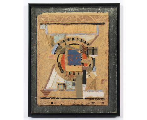 WIGAND, Albert (1890-1978), "o.T.", Papier-Collage, bemalt, 25 x 19, unten links signiert und datiert '62, R.