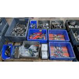 The contents of a pallet of assorted tooling, bits and other related items - plastic and metal crate