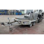 IFOR Williams Twin axle Plant Trailer with fold down ramp at rear.