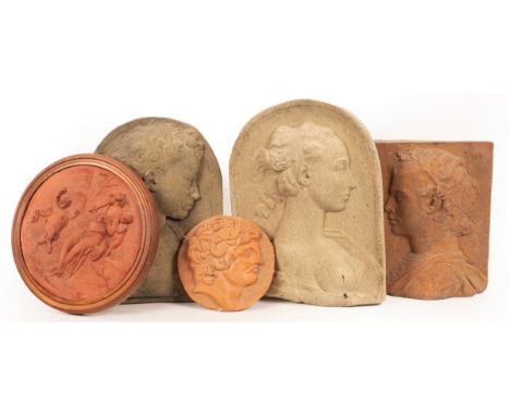 Various carved composite stone portrait plaques/Provenance: The Estate of Anthony J Beeson/see illustration CONDITION REPORT: