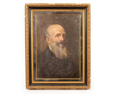 English School, circa 1900/Portrait of a Gentleman/probably a member of the Hicks Beach family/bust length, wearing a black c