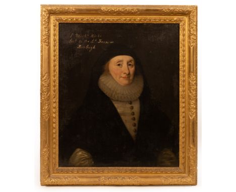 Circle of Cornelius Johnson/Portrait traditionally identified as Sir Michael Hicks Kt (1543-1612)/half-length, wearing a hood