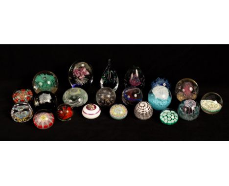 A collection of twenty-one modern paperweights, to include three examples by Caithness/Provenance: The Estate of Anthony J Be