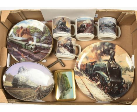 Assortment of Rail relate Ceramic Plates and Mugs - Davenport Pottery Wall hanging plates along with the Royal Mail Collectio