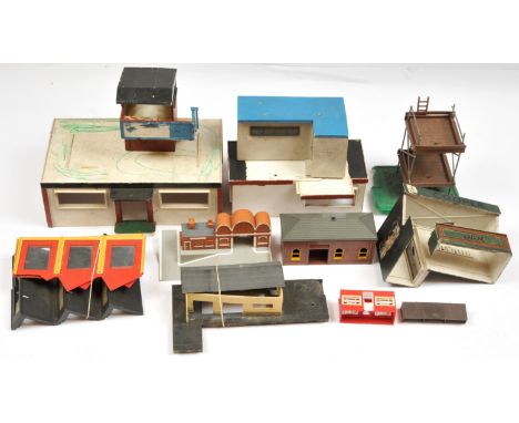 Railway &amp; Scalextric buildings. To include station, goods depot, engine shed, Scalextric plastic kit buildings &amp; TV T