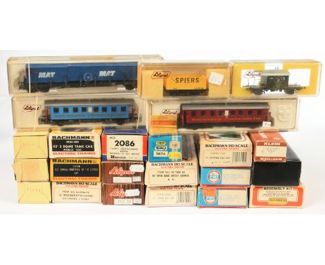 Liliput, Bachmann, PMI HO. Group of boxed wagons &amp; coaches. To include 5314 "Delaware &amp; Hudson" box car, Bachmann 43-