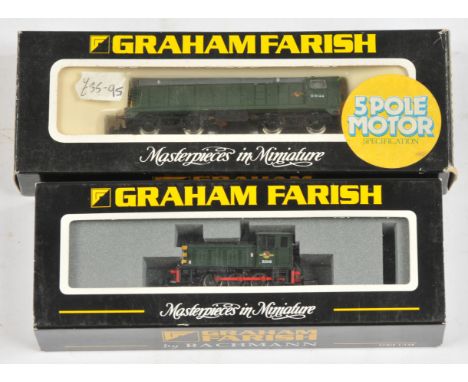 Graham Farish N Gauge. Pair of BR Green Diesel Loco's. Comprising 8204 D8144 Class 20, 371-050 0-6-0 D2246 Class 4. Condition