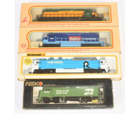 IHC, Pemco &amp; Bachmann HO Group of 4x Diesel &amp; Electric Loco's. Comprising IHC T019 SD-40 HyVee Employee Owned 1996 - 