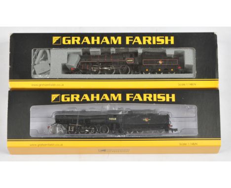 Graham Farish N Gauge. Pair of BR Black Steam loco's. Comprising 372-426 2-8-0 90568 WD Austerity Class, 372-652 2-6-0 76020 