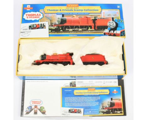 Hornby (China) R9687 James The Red Engine Locomotive, part of The Royal Mail Thomas &amp; Friends Stamp Collection complete w