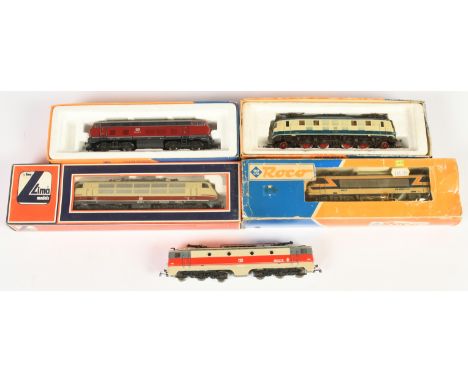 Lima, Roco Jouef HO. Group of boxed &amp; unboxed loco's. To include Lima 2088100 DB 103 110-3 Cream / Maroon, has some damag