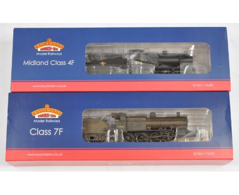 Bachmann Branchline OO - 31-011 Class 7F '53809' BR Black Late Crest, has been weathered by previous owner. 31-882 Class 4F '