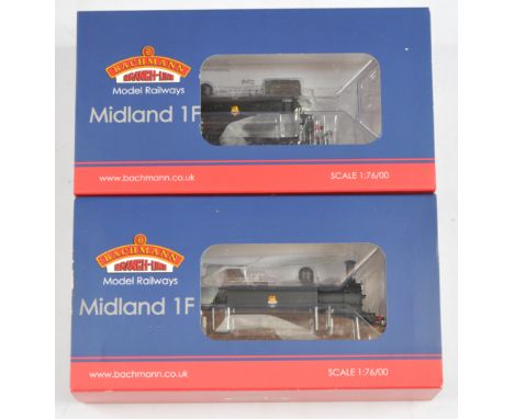 Bachmann Branchline OO Midland Class 1F Locomotives - 31-431 '41661' BR Black Emblem, 31-430 '1725' LMS Black. Conditions: Ex