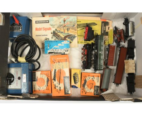Marklin HO Gauge mixed group of items to include Ref 3037 DB Electric Overhead Diesel Locomotive No. E41024 and other items (