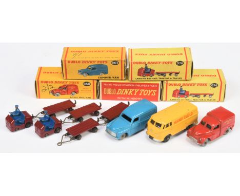 Hornby - Dublo Dinky. Group of 5x Commercial Vehicle. Comprising 063 Commer Van, 068 Morris Van "Royal Mail", 071 Volkswagen 