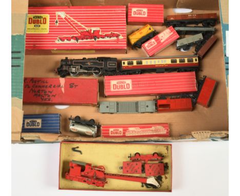 Hornby Dublo Group of loco &amp; rolling stock. To include 2218 2-rail 2-6-4 BR Black 8033 - box has external &amp; internal 