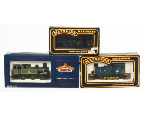 Bachmann, Mainline and Modified Hornby OO Locomotives - 31-055 J72 BR Lined Green Early Emblem '68680'. Mainline 37036 Class 