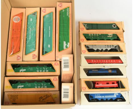 IHC HO Group of 31x Boxed Wagons. To include "Corn Products" tank wagon, "Burlington Northern" 4 bay hopper, "ann arbor railr