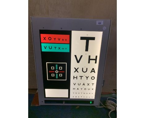 A VINTAGE ELECTRONIC EYESIGHT TESTER BELIEVED IN WORKING ORDER BUT NO WARRANTY 