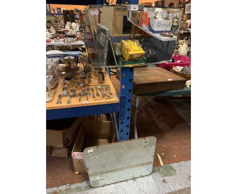 TWO BEVELLED EDGED VINTAGE MIRRORS 