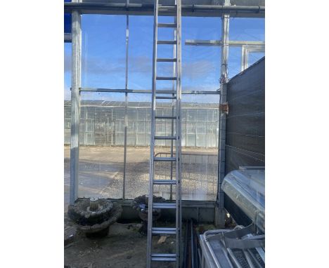A 28 RUNG TWO SECTION EXTENDABLE LADDER 