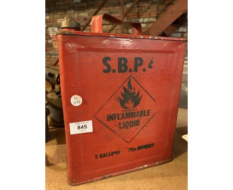 A VINTAGE OIL CAN S B P 4 2 GALLONS 