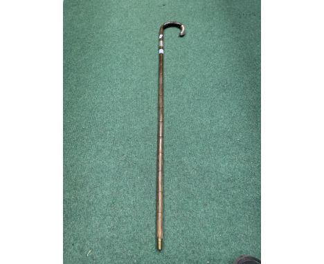 A GENTLEMAN'S SILVER FERRULE WALKING STICK (CIRCA 1895) 