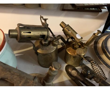 FOUR VINTAGE BLOW LAMPS 