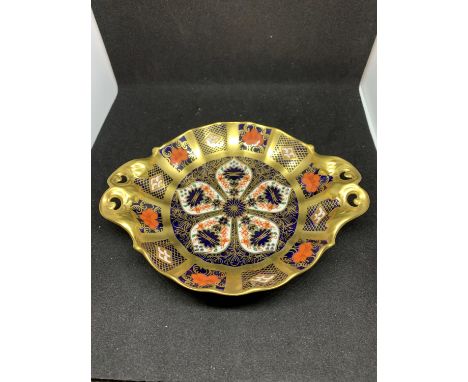 A ROYAL CROWN DERBY IMARI ORNATE TRINKET DISH APPROXIMATELY 16CM X 12.5CM 