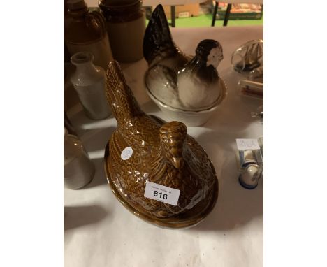 TWO CERAMIC EGG CROCKS 