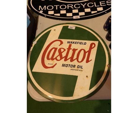 A VINTAGE ENAMEL 'CASTROL' MOTOR OIL SIGN 