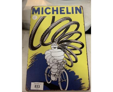 A VINTAGE STYLE 'MICHELIN MAN' GARAGE/MAN CAVE TIN METAL SIGN 20X30CM 