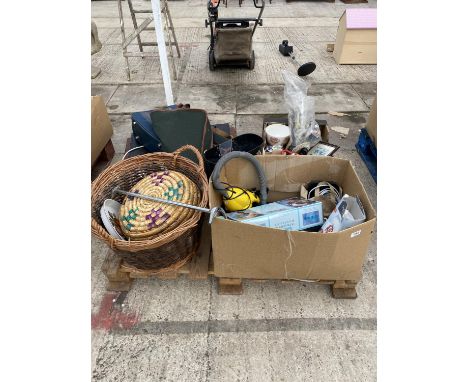 A LARGE QUANTITY OF HOUSEHOLD CLEARENCE ITEMS TO INCLUDE PRINTS AND PICTURES, CERAMIC VASES ETC 