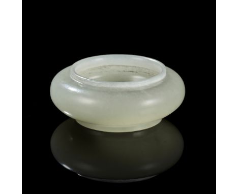 A SMALL WHITE JADE MINIATURE WATER POT, 18TH CENTURY 十八世紀白玉小水丞Please note this Lot is to be sold at No Reserve. 本拍品不設底價China.