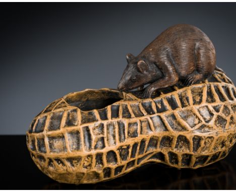 A YIXING ‘RAT AND PEANUT’ WATERPOT, REPUBLIC PERIOD 民國宜興老鼠偷花生水盂Please note this Lot is to be sold at No Reserve. 本拍品不設底價China
