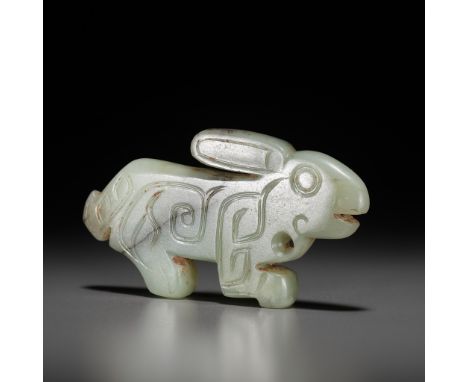 A JADE ‘RABBIT’ PENDANT, LATE SHANG TO WESTERN ZHOU DYNASTY 商末至西周玉兔佩飾Please note this Lot is to be sold at No Reserve. 本拍品不設底