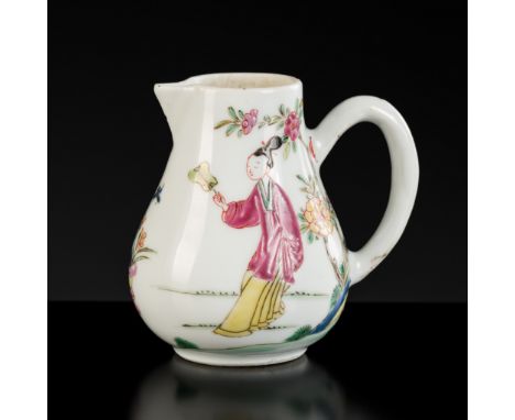 A FAMILLE ROSE ‘LADIES IN THE GARDEN’ CREAM JUG, YONGZHENG PERIODPlease note this Lot is to be sold at No Reserve. 本拍品不設底價Chi