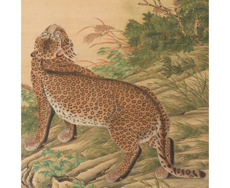 ‘LEOPARD AND MAGPIES’, EX ADOLPHE STOCLET COLLECTIONPlease note this Lot is to be sold at No Reserve. 本拍品不設底價Korea, Joseon dy