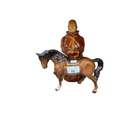 MONK DECANTER &amp; BESWICK HORSE 