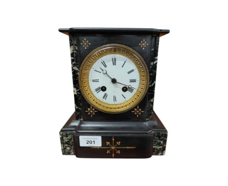 VICTORIAN SLATE MANTLE CLOCK 