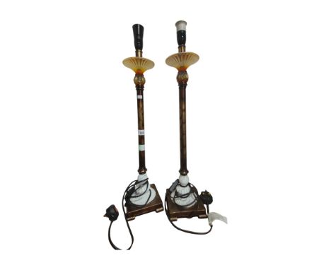 2 LARGE CANDLESTICK LAMPS 