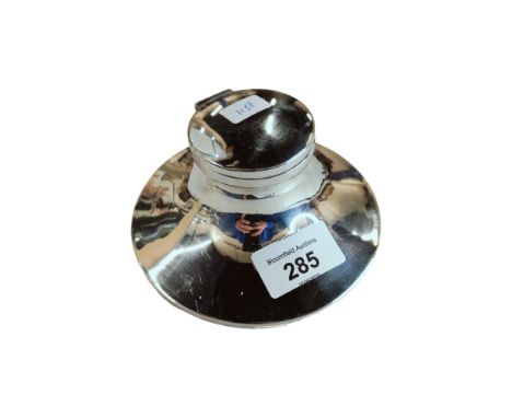 HALLMARKED SILVER INKWELL WITH GLASS LINER 