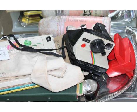 LOT OF MIXED COLLECTABLES
including Viewmaster with slides, Polaroid Land Camera, dinner ware, decorative items, etc 
