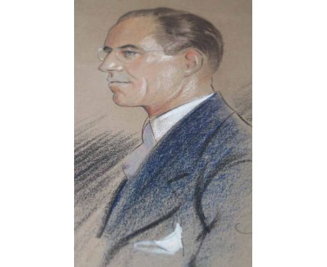 EARLY 20TH CENTURY AMERICAN SCHOOL,
PORTRAIT OF A STATESMAN
pastel on paper, signed 'Housley' and dated 1939
image 40cm high 